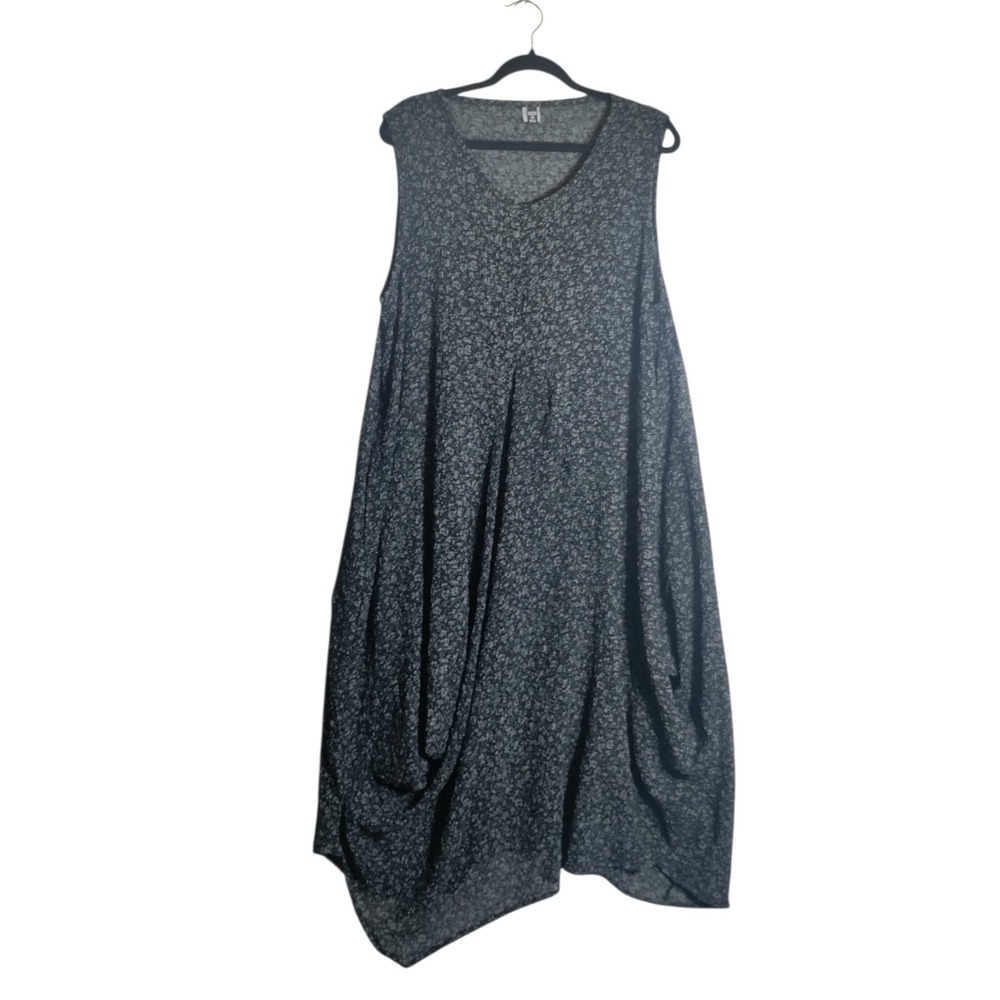 Dress To Kill Womens One Size Charcoal Grey Abstract Floral Balloon Midi Dress